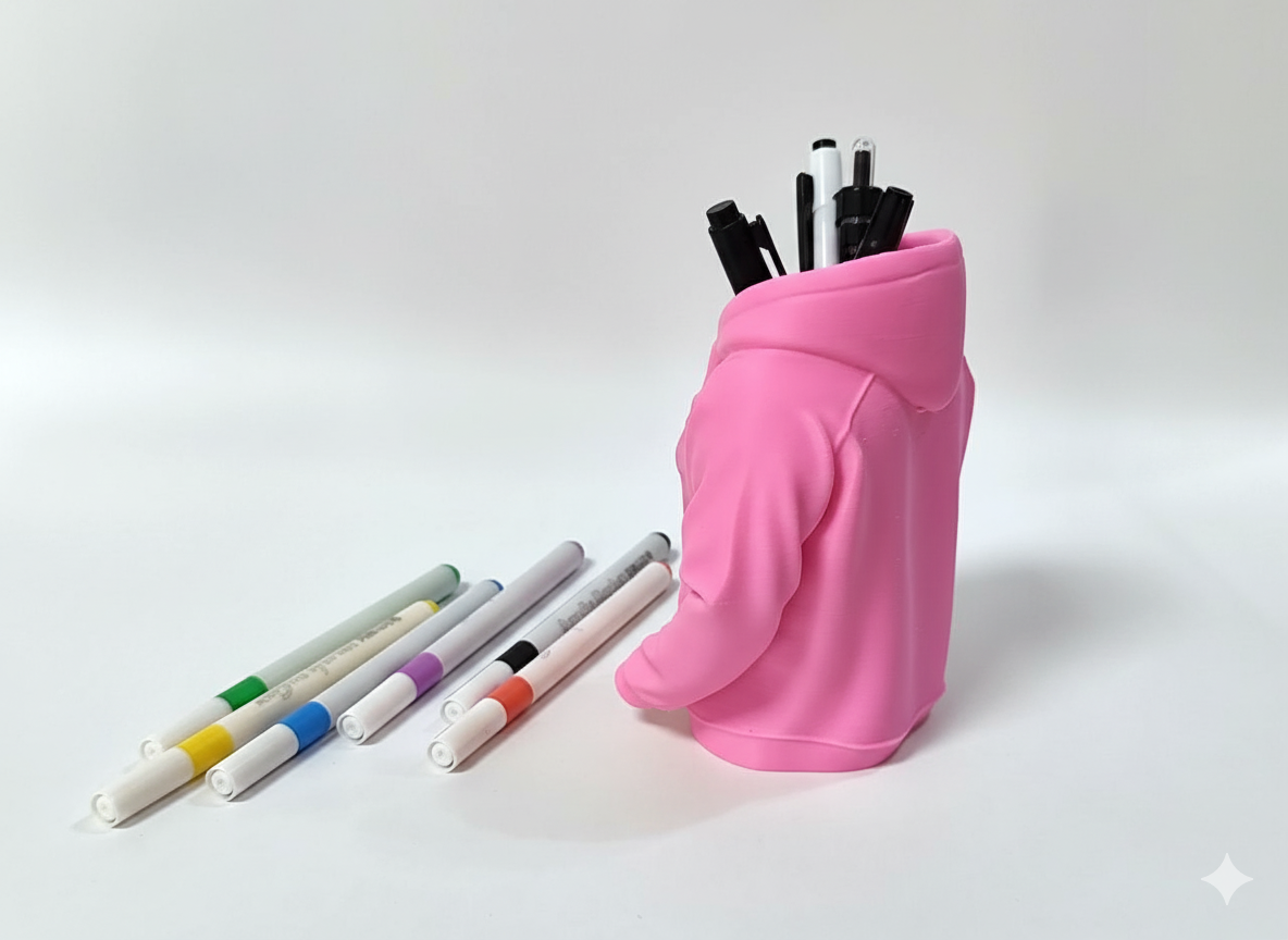 3D Printed Hoodie Pen Holder | Funky Desk Organizer & Pen Stand | Stylish Stationery Holder for Office & Study Table