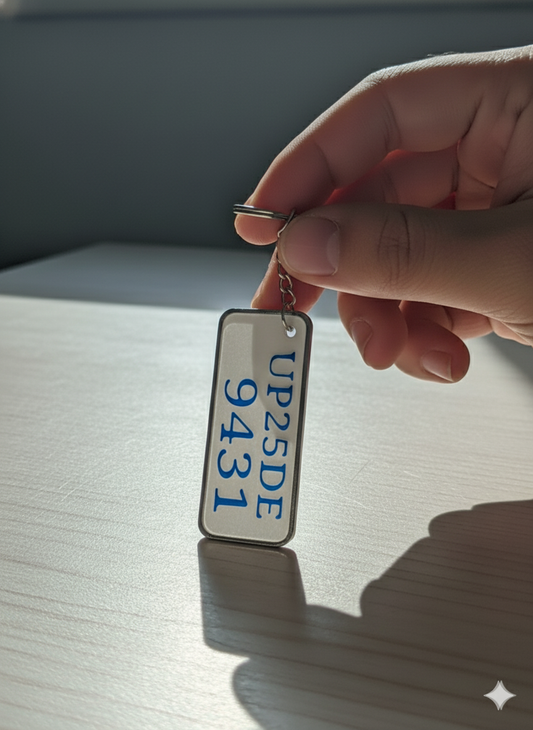 Customized Number Plate Keychain for Bikes and Cars Personalized Printed Gift Long Size printed