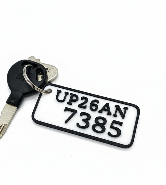 Customized Number Plate Keychain for Bikes and Cars Personalized Printed Gift Long Size printed